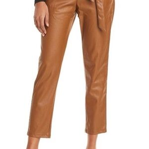 NWT Faux leather chocolate brown pants